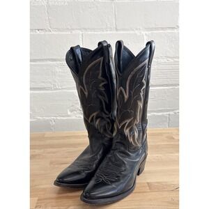 Justin Black Womens Boots Style 1419 black leather western cowboy boots. Size 9D